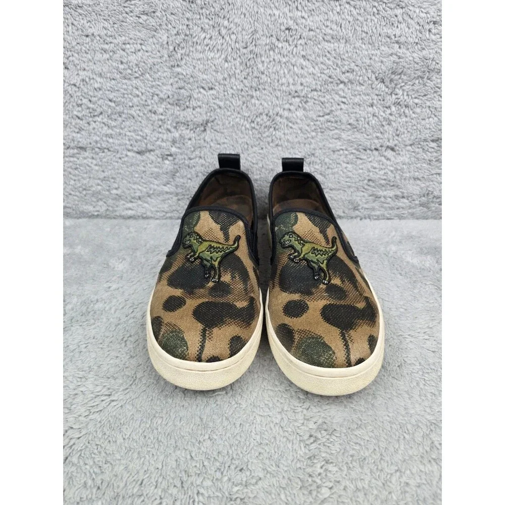 COACH C115 Rexy Dino Dinosaur Camo Slip On Sneakers Mens 8.5 G3864